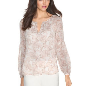 White House Black Market print blouse 0